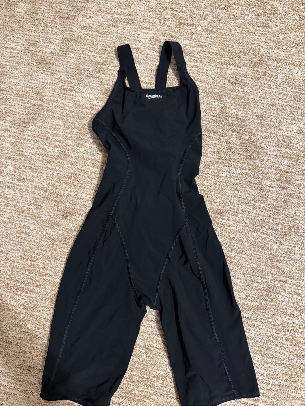 Speedo Black Full-Body One-Piece Racing Swimsuit